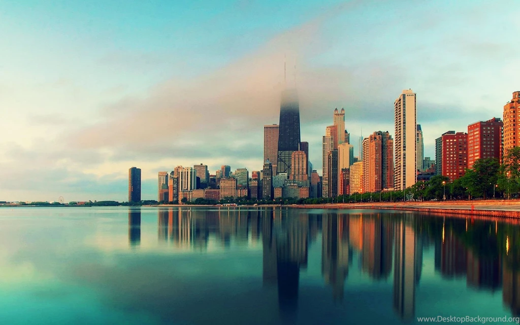 Chicago, Illinois, City Skyscrapers, Water, Fog Wallpapers ...