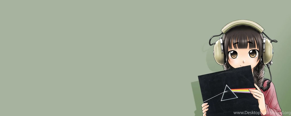 Download Wallpapers 2560x1024 Anime, Girl, Headphones, Record ...