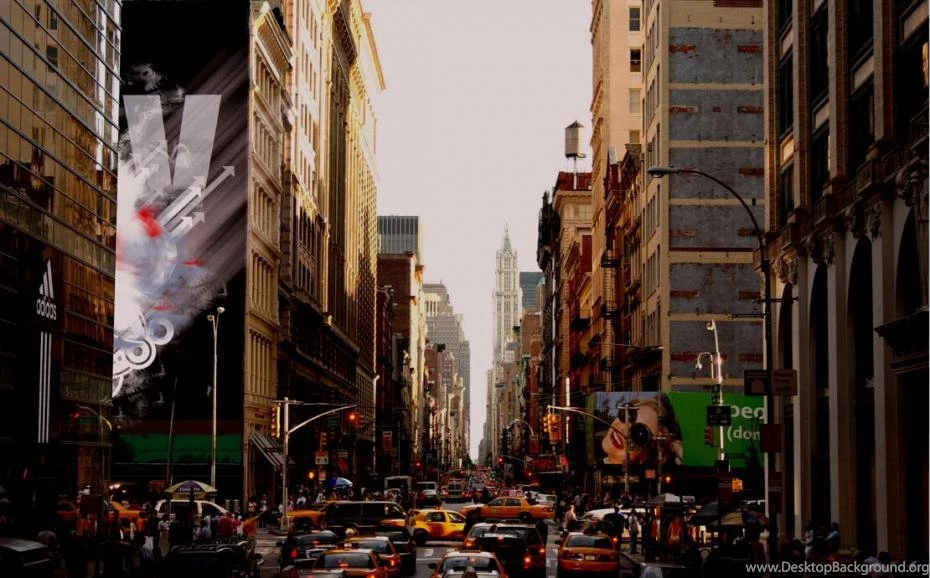 1.5(W)x2(H)m Crowded Busy City Street Backgrounds Attractive ...