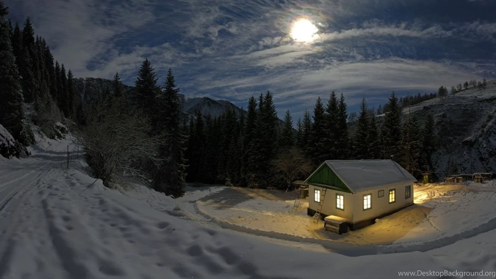 1366x768 House In Winter Wallpapers