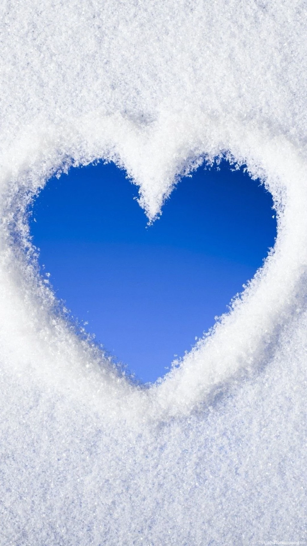 1080x1920 Winter Love Heart Snow Wallpapers HD