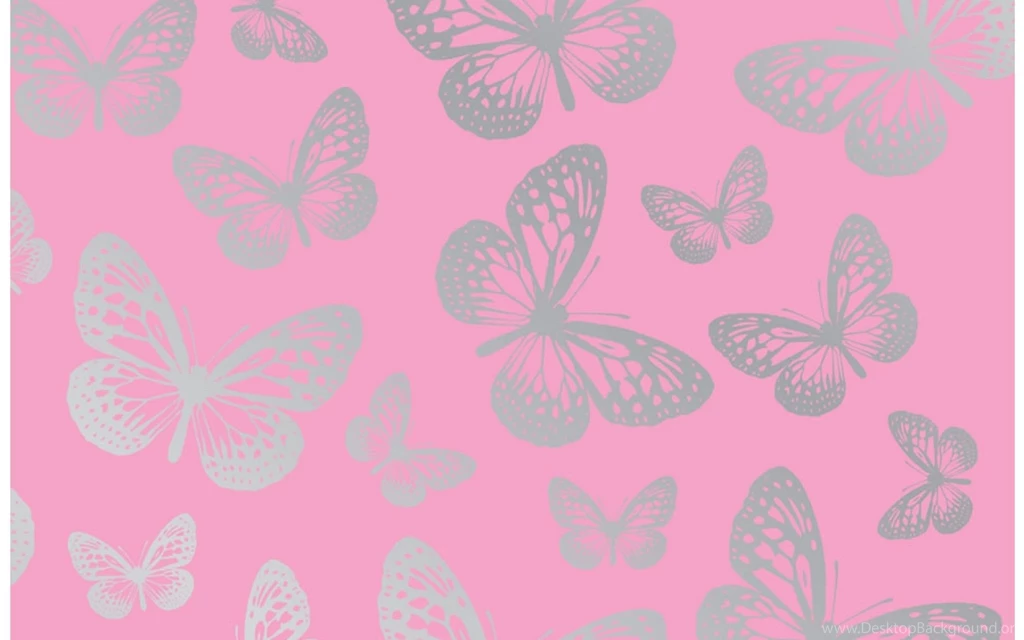 Pink And Silver Butterfly Wallpapers Pattern