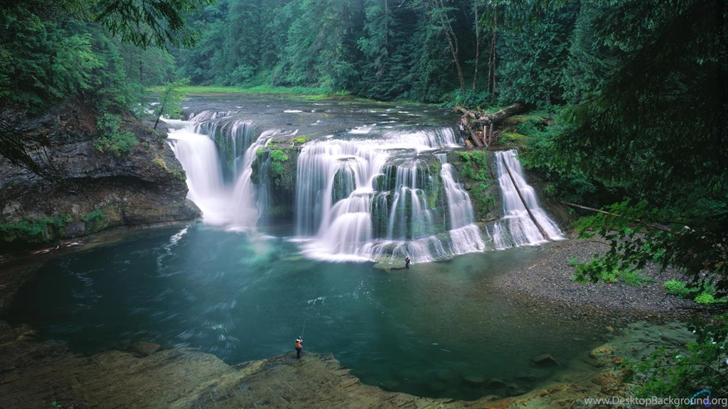 Download Wallpapers Lower Lewis River Falls, Gifford Pinchot ...
