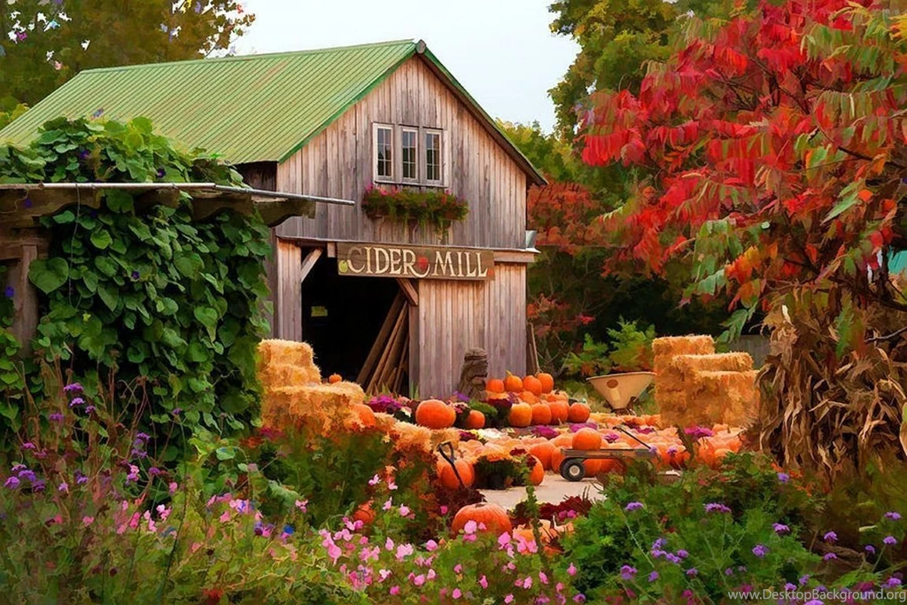 Ancient: Old Cider Vermont Autumn Usa House Pumpkins Fall Trees ...