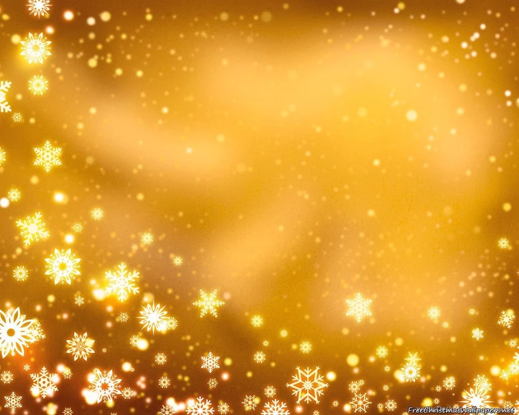Yellow Christmas Backgrounds With Snowflakes Wallpapers