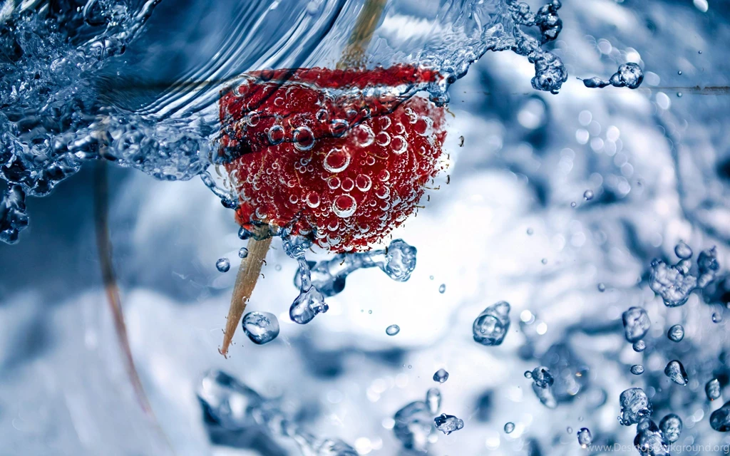 Raspberry In Water With Air Bubbles Wallpapers Hd Wallpapers Images, Photos, Reviews