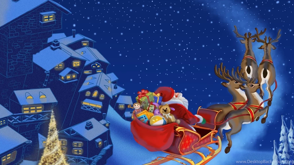 1920x1080 Town, New Year, Santa Claus Is Coming, Reindeer ...