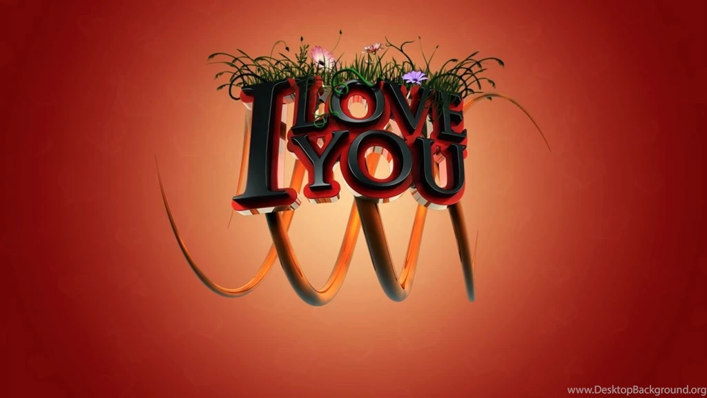1366x768 I Love You 3D Desktop PC And Mac Wallpapers