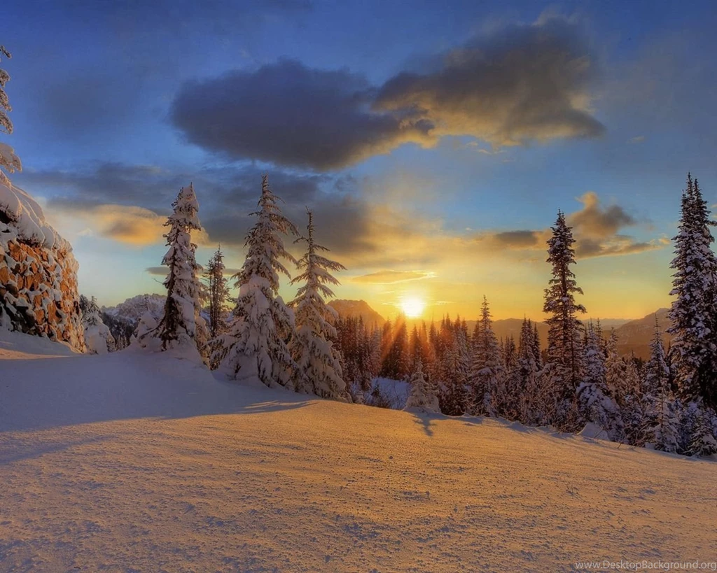 Mount Rainier National Park Winter Sunset Wallpapers 1280x1024 ...