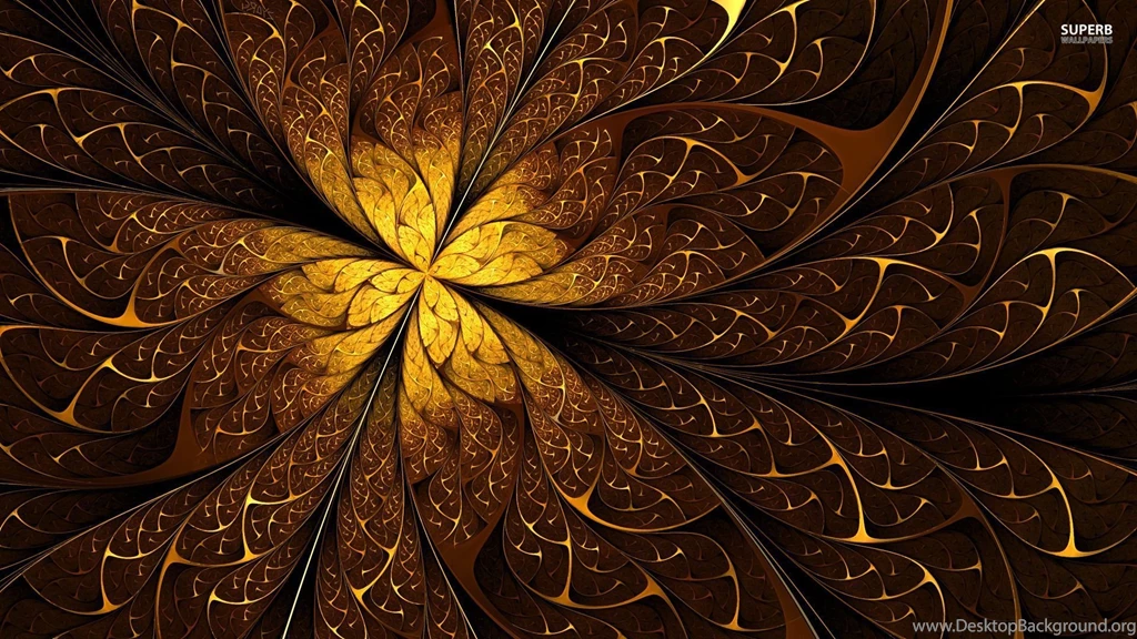 Golden Swirling Leaves Wallpapers Abstract Wallpapers