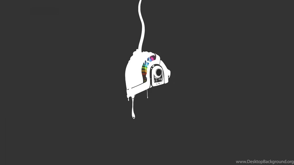 Download Wallpapers 1920x1080 Minimalism, Daft Punk, Hat, Black ...