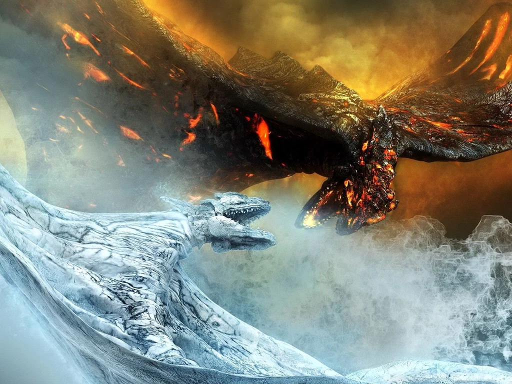 Gallery For Fire And Ice Dragon Wallpapers