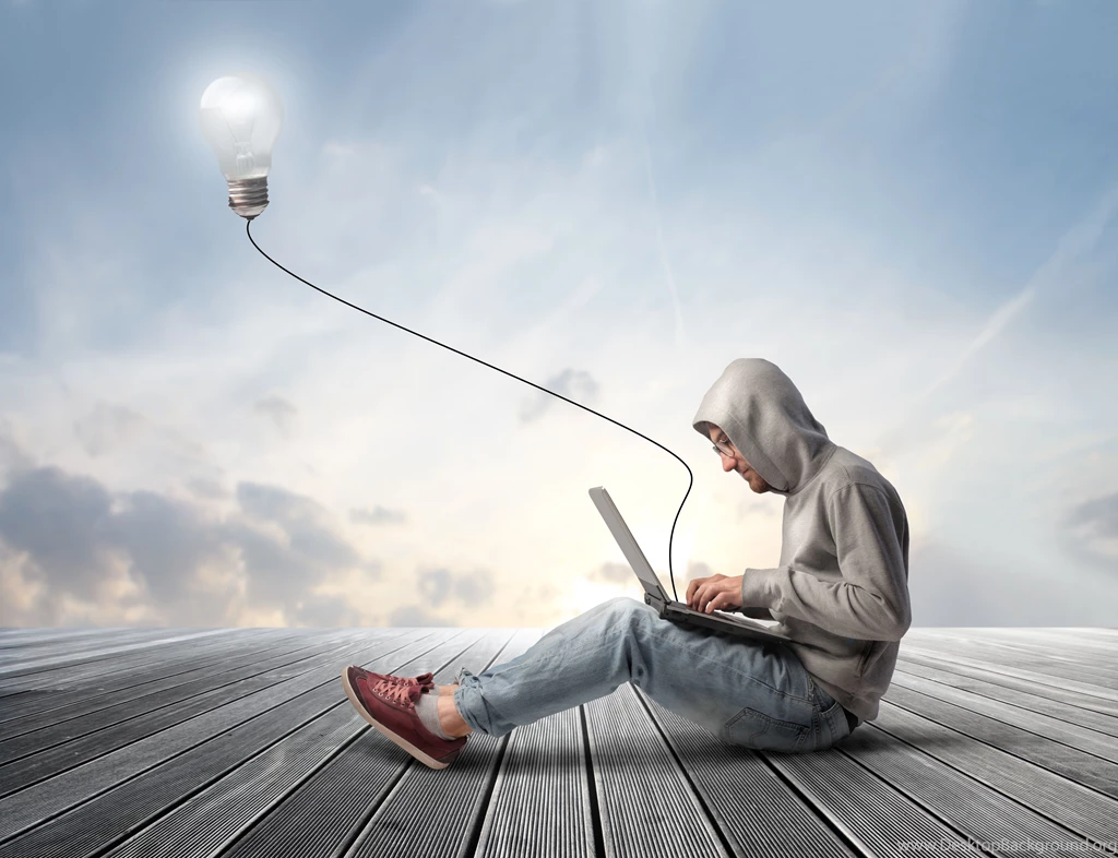 Sky, Guy, Laptop, Lamp Wallpapers And Images Wallpapers ...