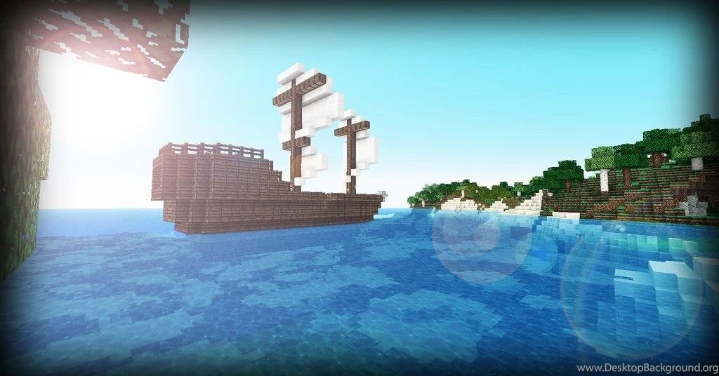 Ship On Sea [Minecraft Wallpaper] By Woelim On DeviantArt Desktop ...