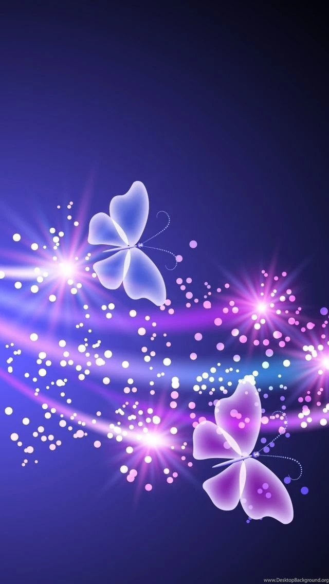 Download Wallpapers 640x1136 Neon, Butterfly, Light, Abstract ...