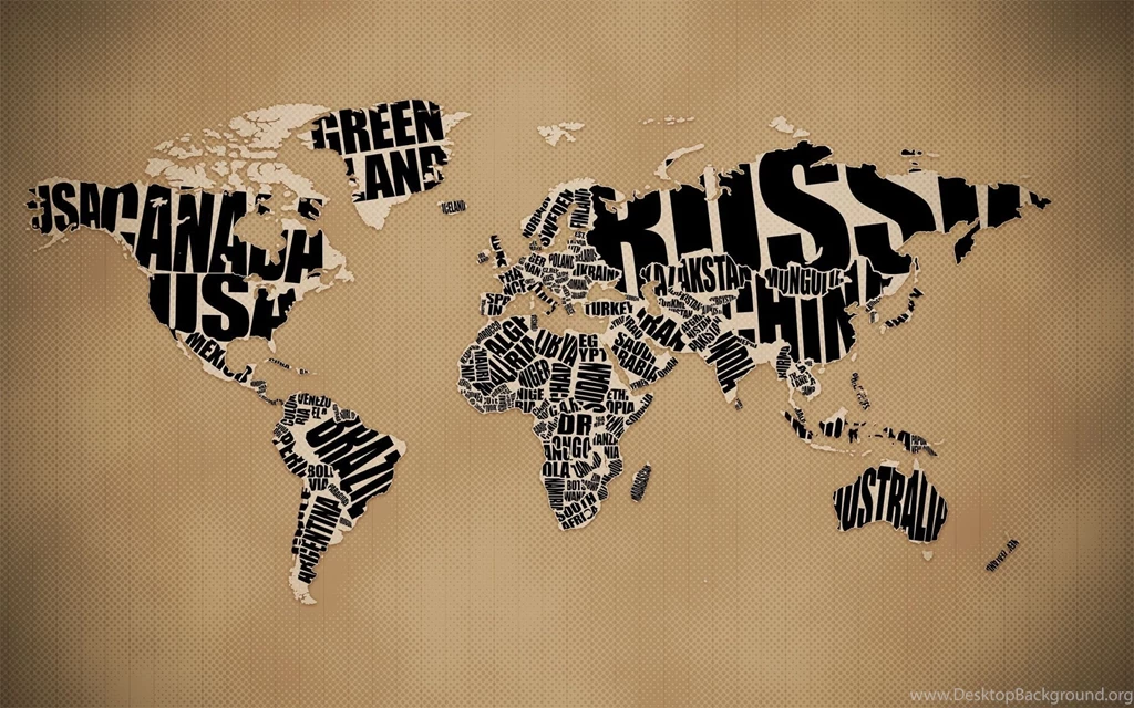 World Map Made From Pieces Of Old Newspaper