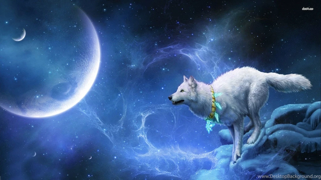 Wolf In Space Wallpapers Digital Art Wallpapers Desktop Background