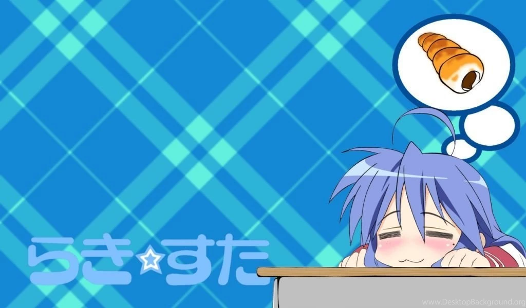 Download Wallpapers 1024x600 Lucky Star, Izumi Konata, Girl, Sleep ...
