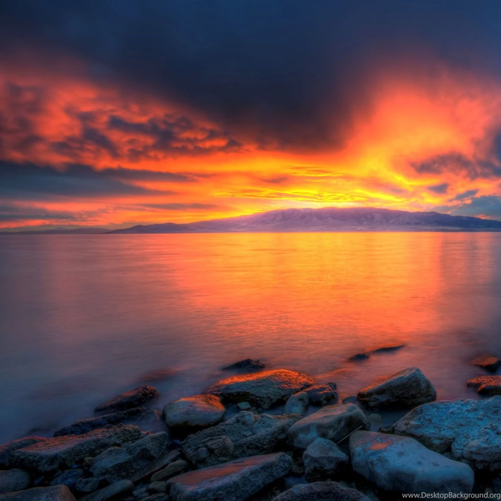 Utah Lake Sunset iPad Air Wallpapers Download