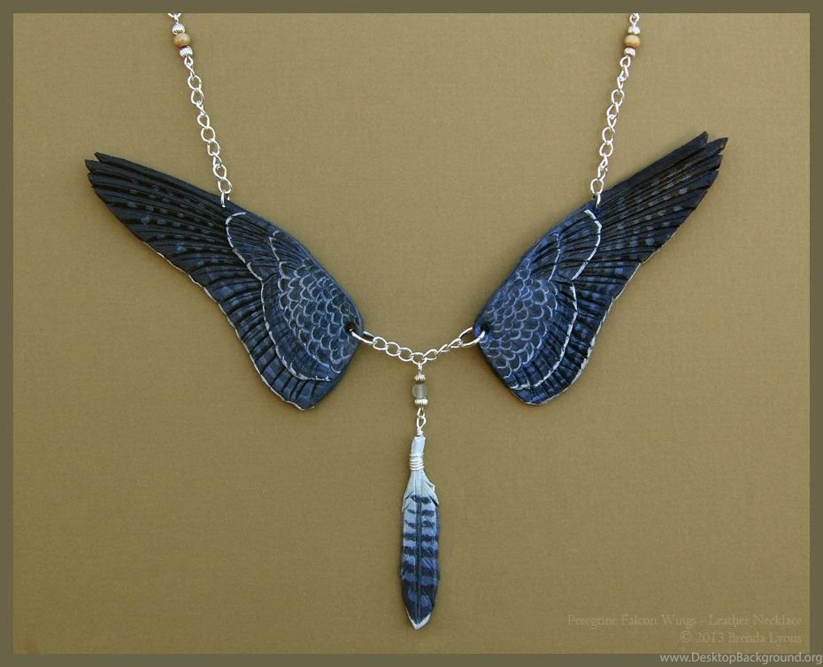 DeviantArt: More Like Peregrine Falcon Wings Leather Necklace By ...