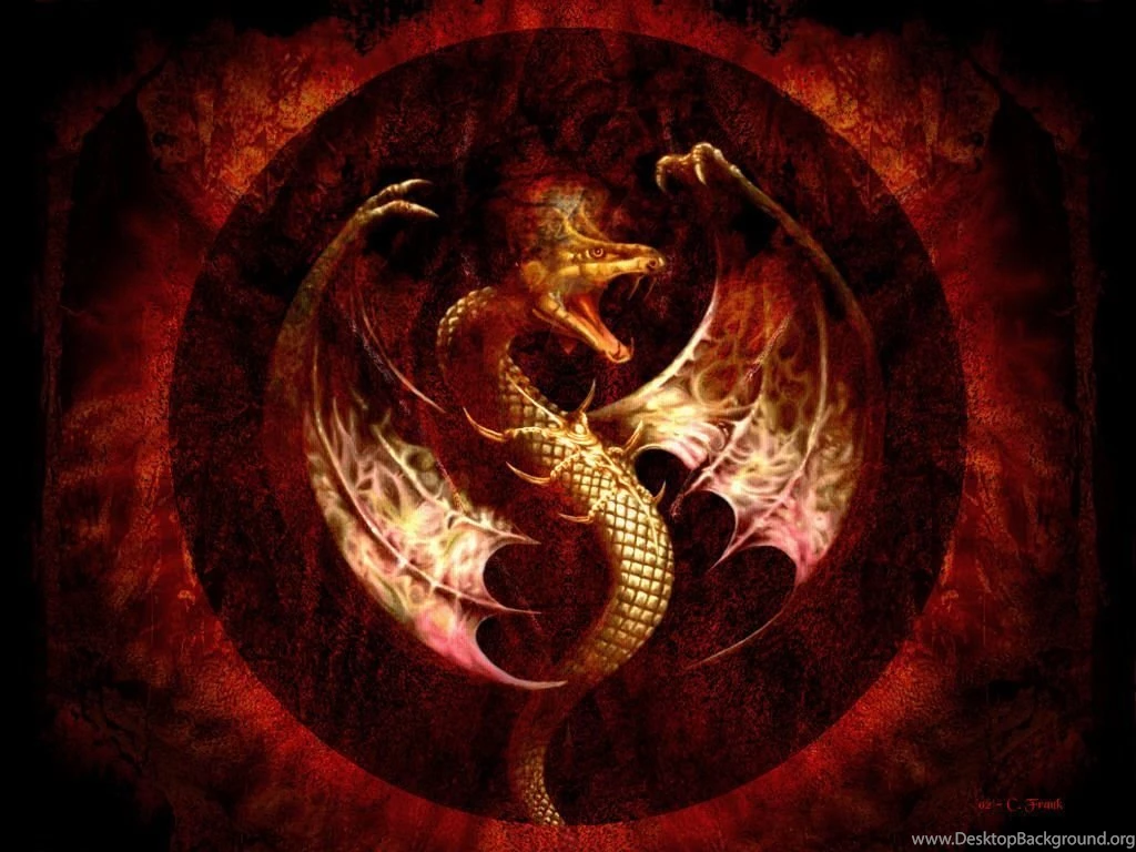 Red Circle Dragon Backgrounds Wallpapers