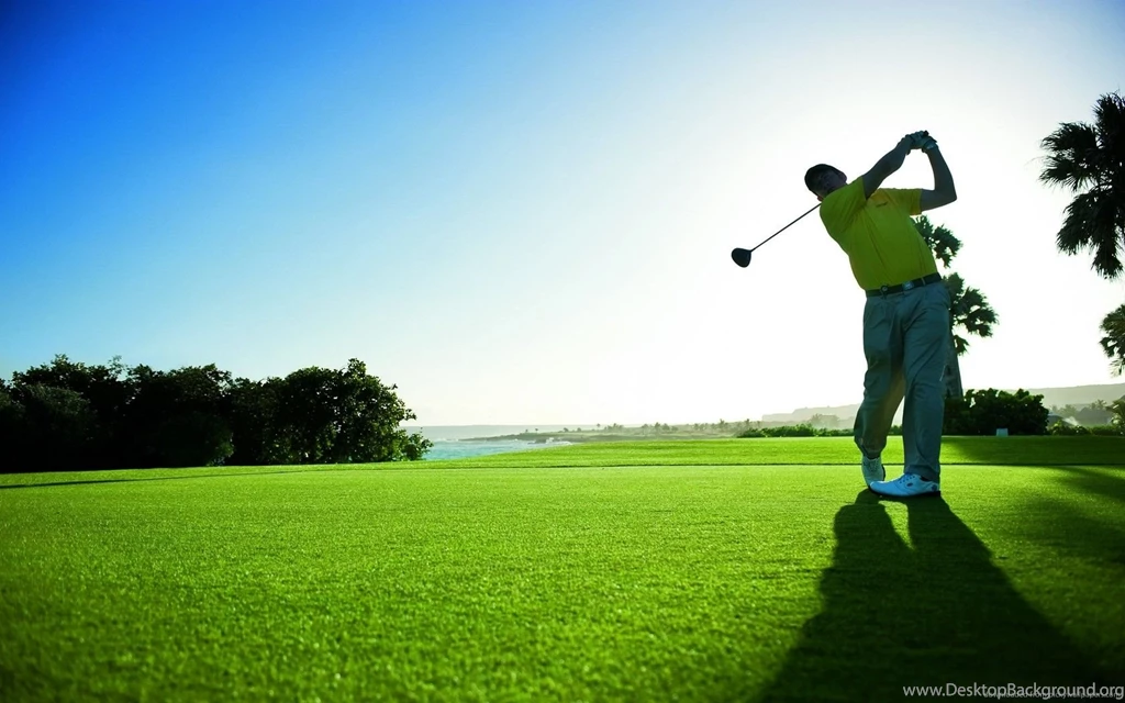 Download 1680x1050 Man Hits The Golf Ball Wallpapers