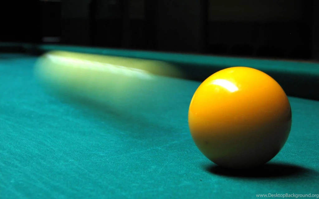 Yellow Billiard Ball Macro On Table Wallpapers