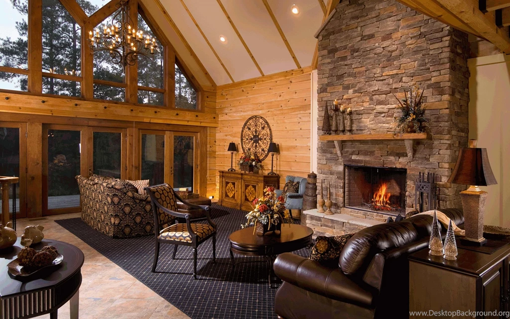 Download Wallpapers 3840x2400 Room, Comfort, Style, Fireplace Ultra ...