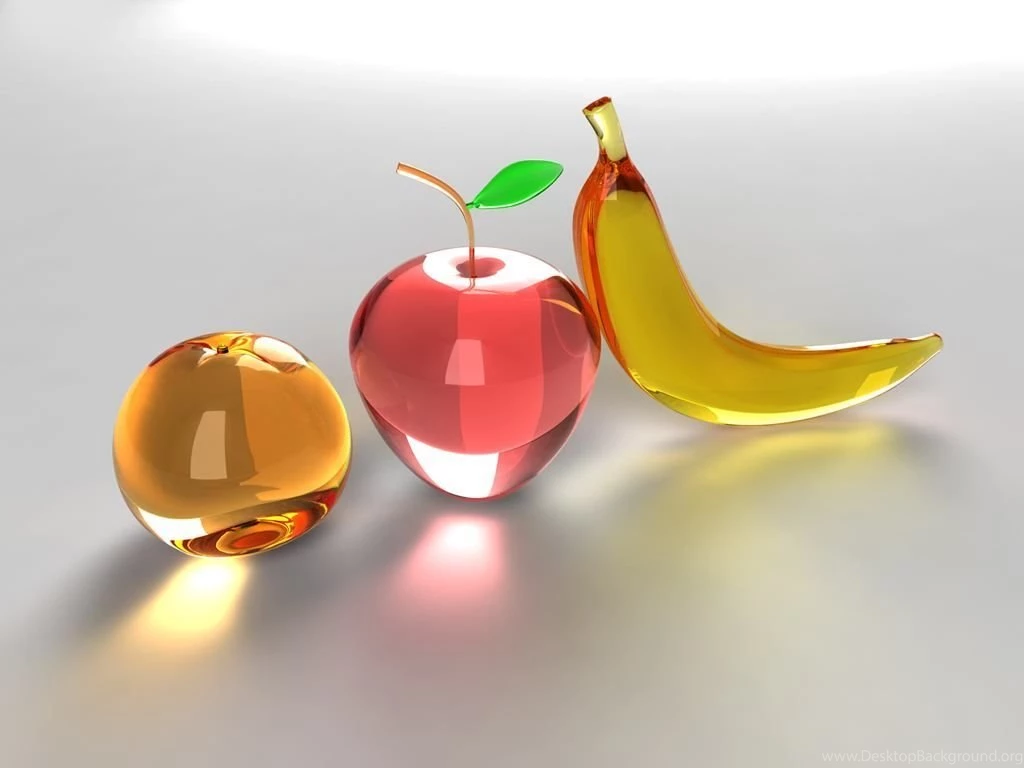Desktop Wallpapers · Gallery · 3D Art · Glass Fruits