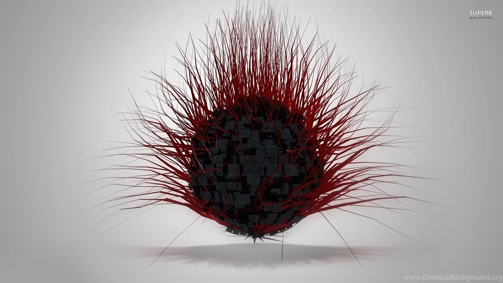 Red Spikes On A Sphere Wallpapers 3D Wallpapers