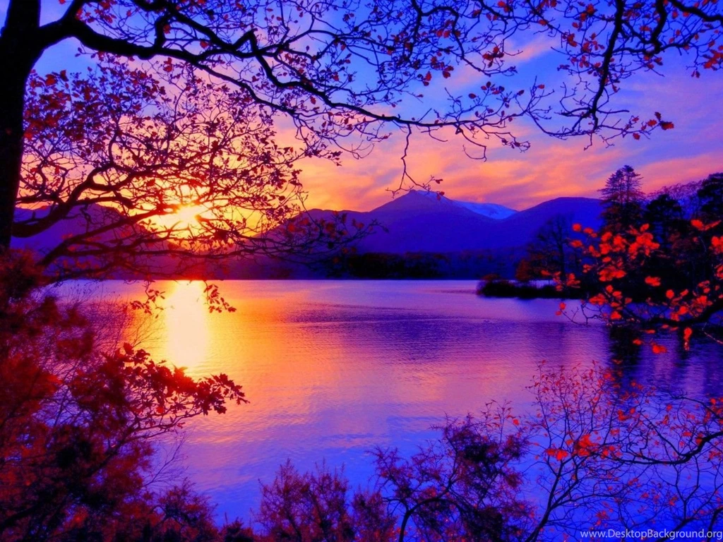 Autumn Landscape With A Sunset Wallpapers And Images Wallpapers ...