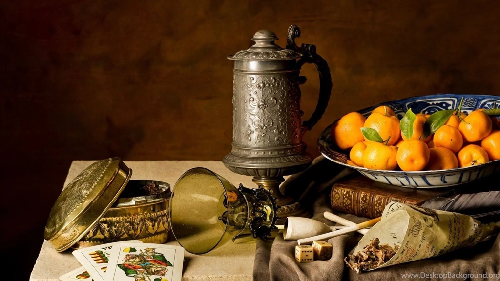 Download Wallpapers 1920x1080 Tangerines, Cup, Tea, Still Life Full ...