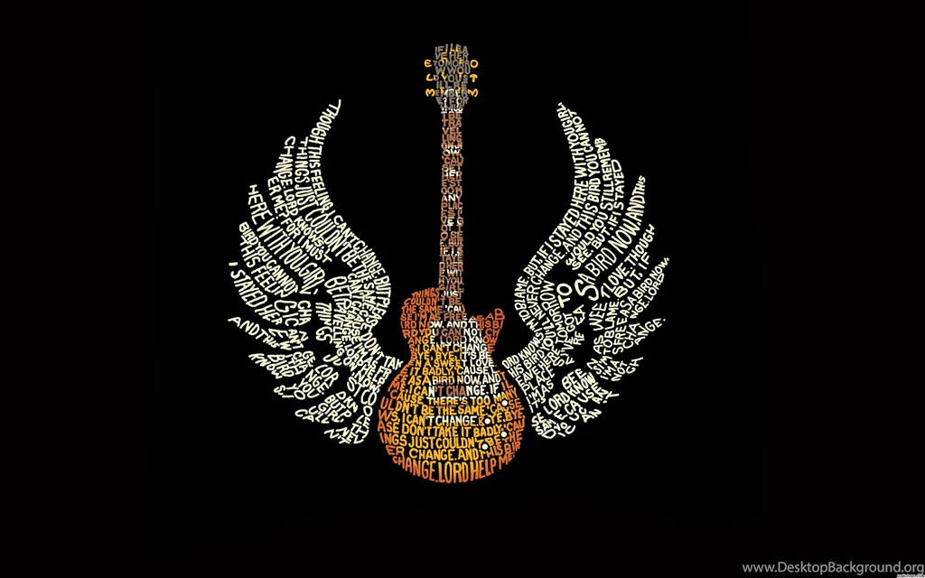 Download Guitar Wings Music Black Wallpapers HD Free Download ...