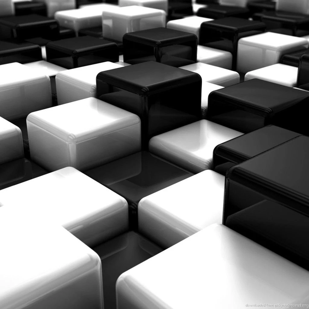 Download Black And White 3D Cubes Wallpapers For iPad 2