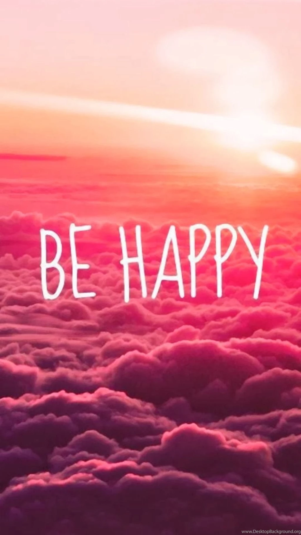 Be Happy Puffy Clouds iPhone 6 Wallpapers Download