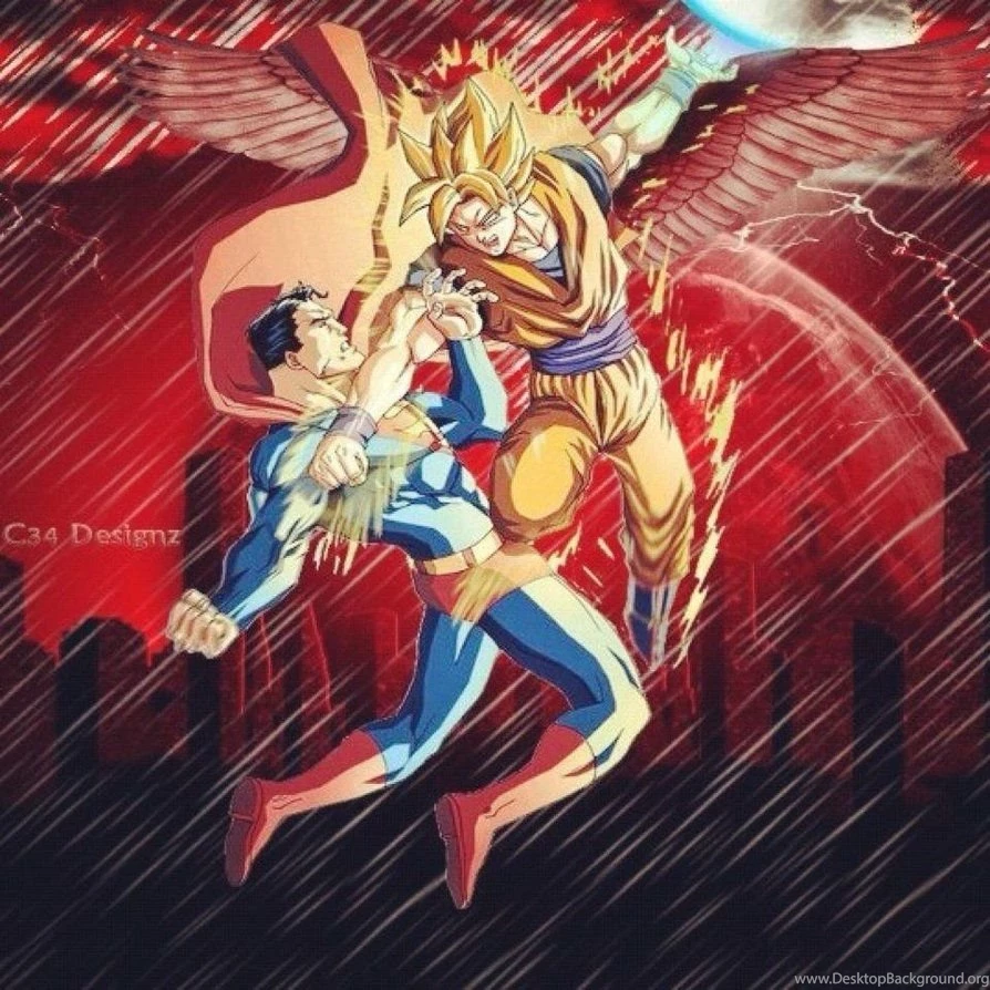 Goku Vs Superman By Kiyoshi33 On Deviantart Desktop Background