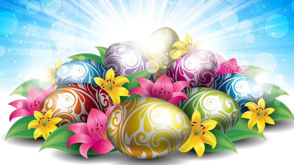 Hd Wallpapers Lilies Eggs For Easter