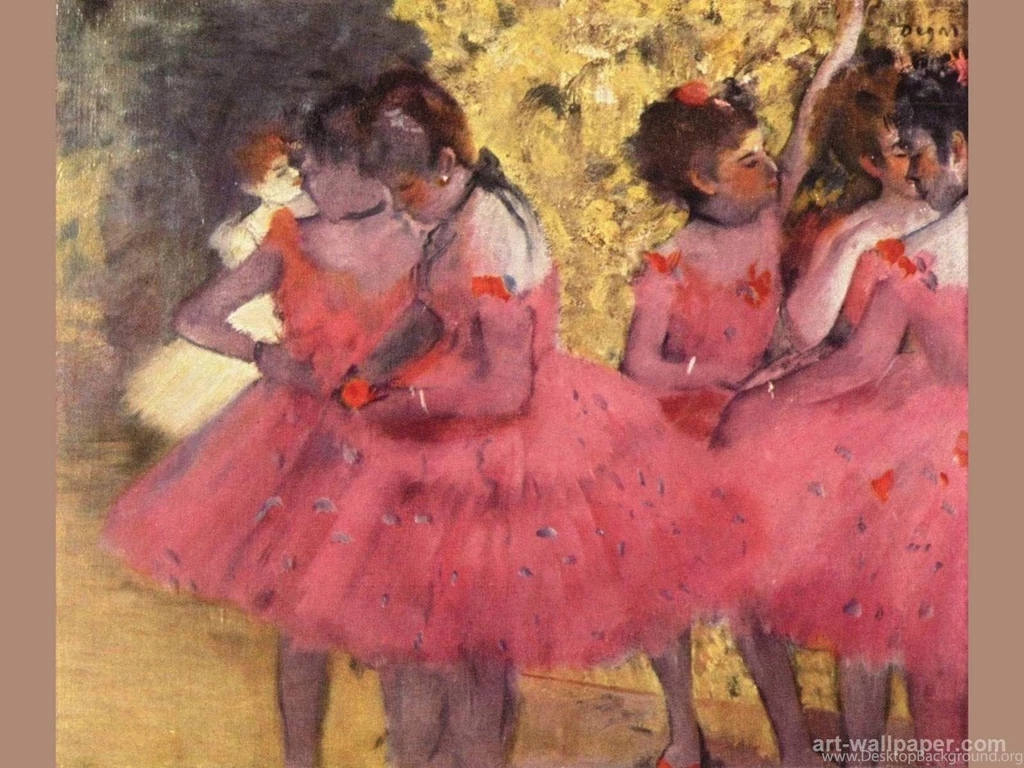 Dancers In Pink Between The Scenes , Degas Edgar Wallpapers
