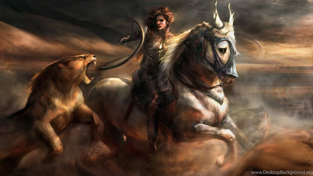Warrior Fighting The Lion Wallpapers 29818