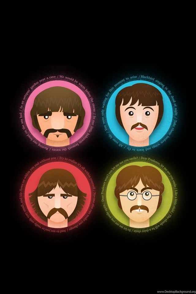 Beatles cartoon heads.jpg Desktop Background