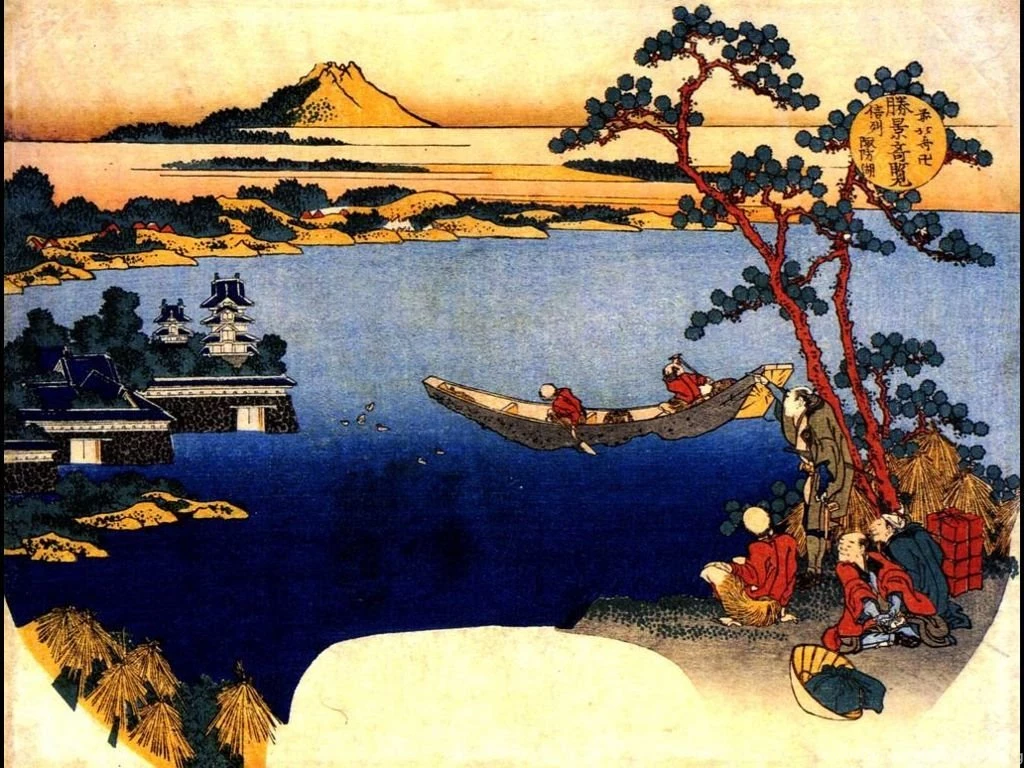 My Free Wallpapers Artistic Wallpapers : Hokusai View Of Lake Suwa