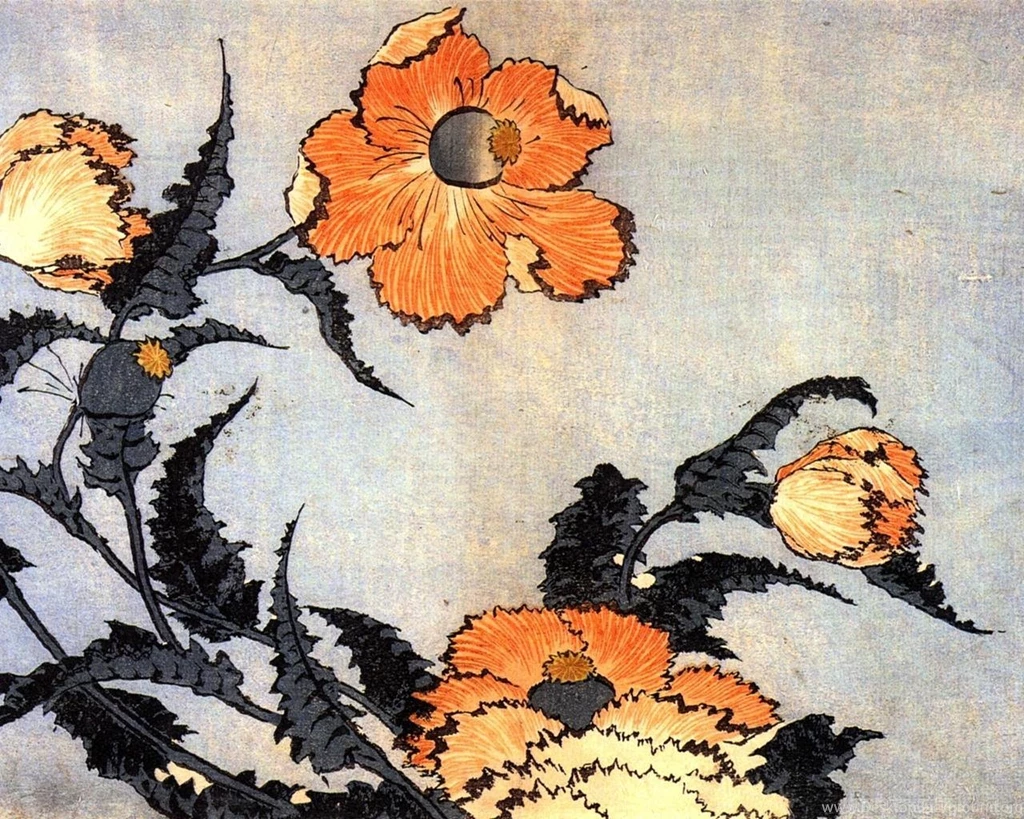 Katsushika Hokusai Poppies Wallpapers (