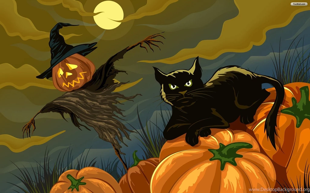 YouWall Halloween Black Cat Wallpapers Wallpaper,wallpapers ...