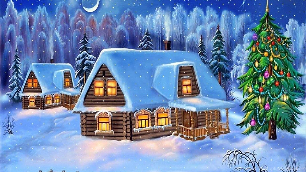 Download Wallpapers 1280x720 House, Fur tree, Snow, Winter, New ...