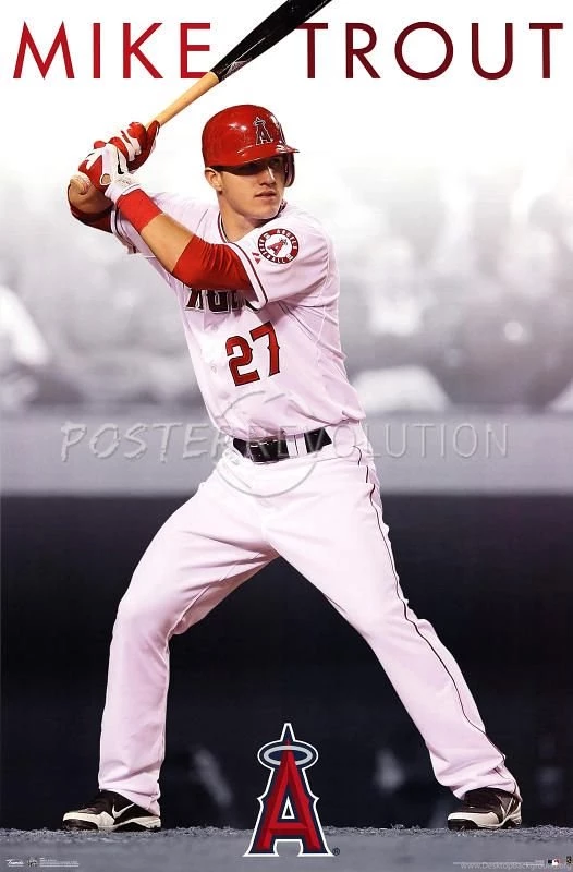 Los Angeles Angels Of Anaheim Mike Trout Baseball Poster 22x34