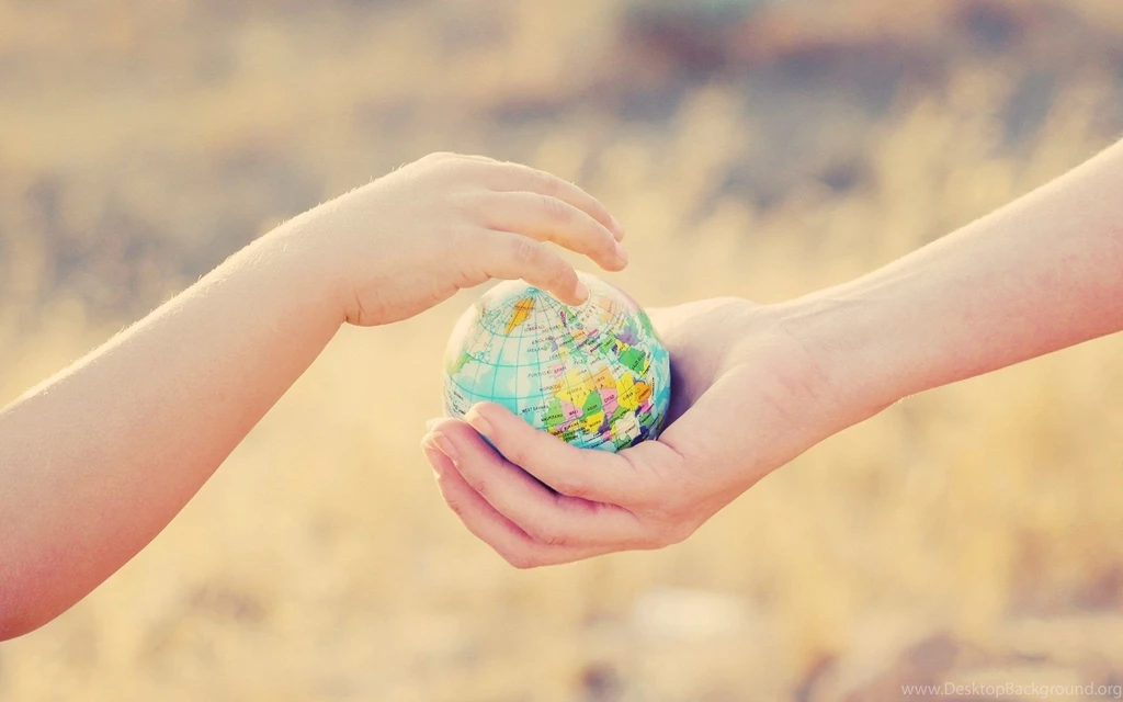 Hands, Girl, Kid, Globe, Take, Miscellanea, Field, Wallpapers
