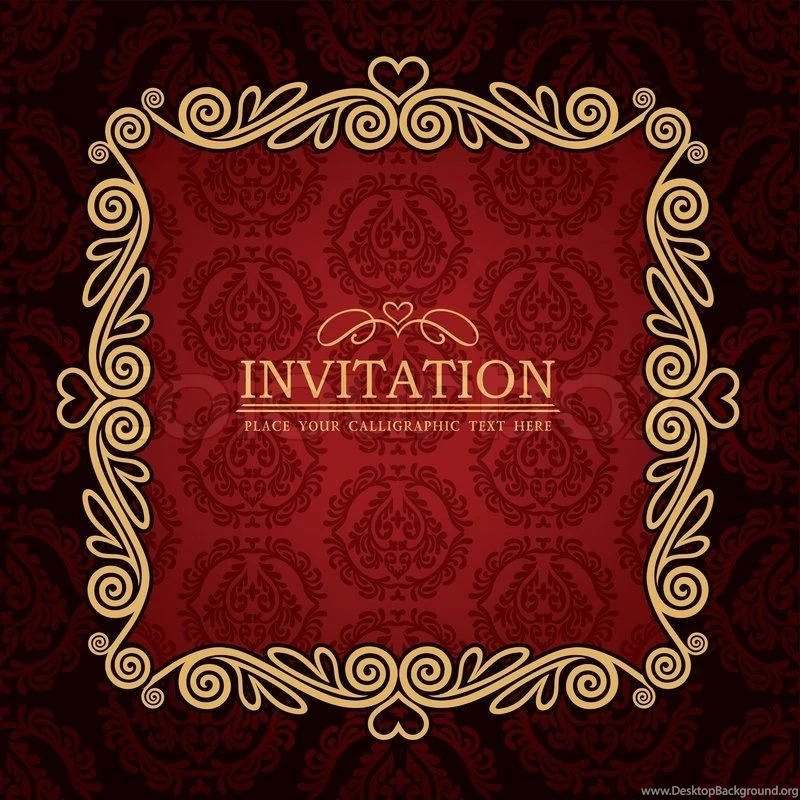 Abstract Backgrounds With Antique, Vintage Frame, Red Damask ...