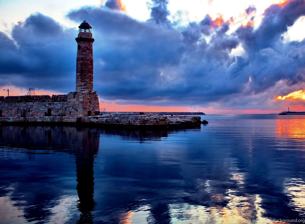 Lighthouse Sunset Sea Weather Lighthouses Wallpaper Backgrounds ...