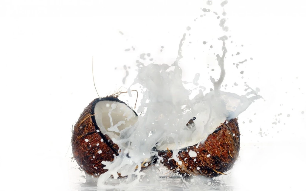 Coconut, Water, Crumble, Splash, Macro, Photo, Nuts, Hd Wallpapers