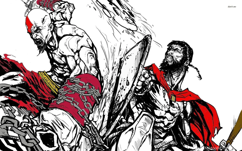Kratos Vs King Leonidas Wallpapers Artistic Wallpapers